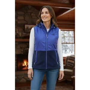 The North Face Pseudio Insulated Hooded Vest Fleece Lined Purple Sz S